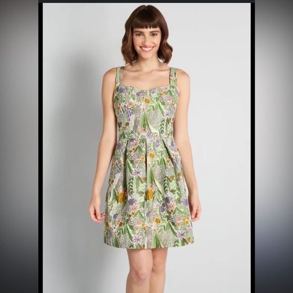 Modcloth Dresses & Skirts - ModCloth Women's A Spring Garden‎ Fling Fit & Flare Jacquard Dress Size 10